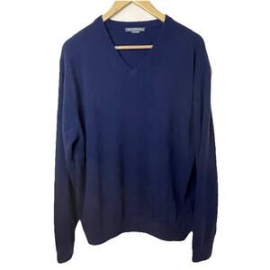 Alashan 100% Cashmere Blue Long Sleeve Pullover Sweater Men’s XL Elegant Soft